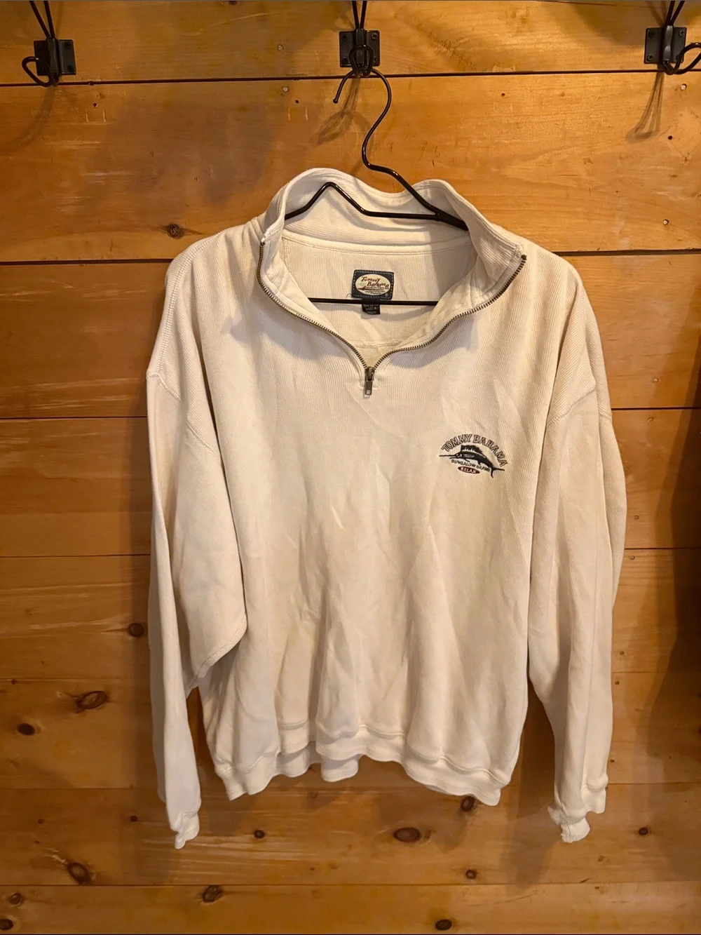 Tommy Bahama Cream Half-Zip Pullover Sweater